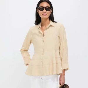 Pomander Place Beige Button Down Shirt